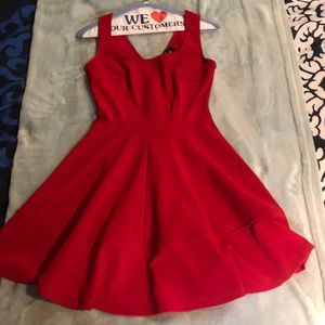 Red skater dress